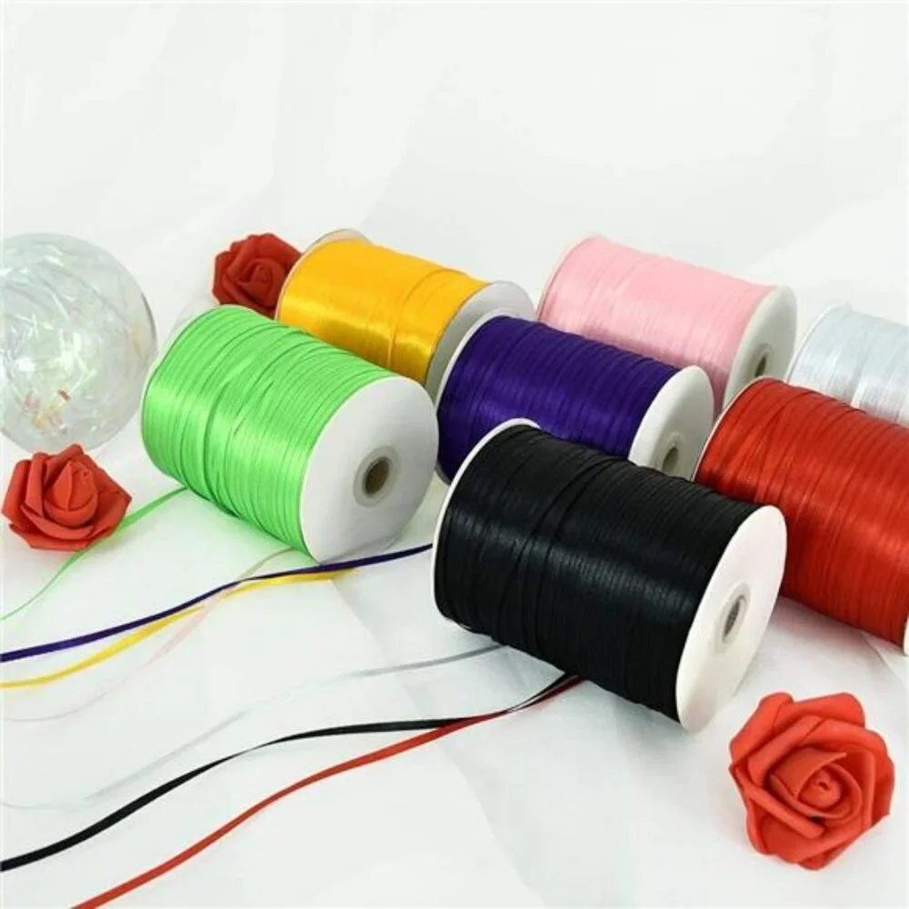 Black Satin Ribbon 870 Yards 1 8 Inch Double Face Fabric for Gift Wrapping Craft